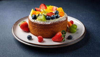 serving a fruit cake on a plate