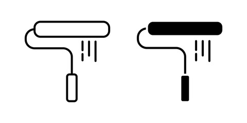 Vector paint roller Icon set Symbol isolated white background. vector illustration. color editable.
