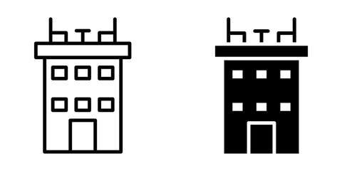 Rooftop deck Icon set Symbol isolated white background. vector illustration. color editable.