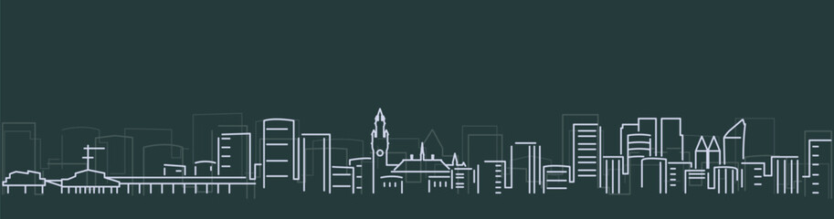 Fototapeta premium The Hague Simple Lines Skyline on Dark Background