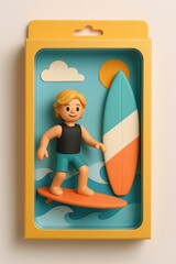 Playful surfer toy packaging