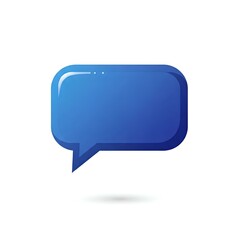 Naklejka premium Blue 3D Speech Bubble Icon for Communication and Messaging Design