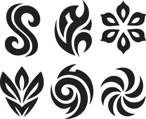 Fototapeta premium black and white floral elements