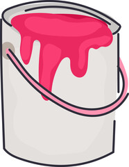 Hand-drawn art supply icon with colorful drawing and painting tools for creative design