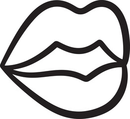 vector illustration of lips Silhouettes
