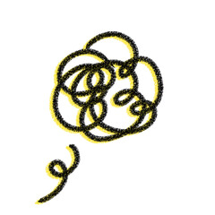 モヤモヤ感を表現した黄色の手描きのイラスト素材・クレヨン風