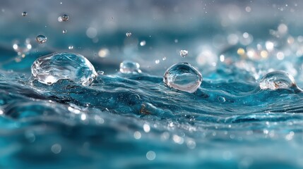 The backdrop of water with droplets scattered across, each one containing the invisible danger of PFAS chemicals, a reminder of the ongoing environmental issue