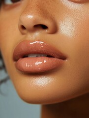 closeup lips with dual tone lipstick blend