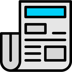 Fototapeta premium Front Page Line Filled Icon