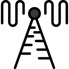 Radio Waves Line Filled Icon