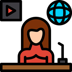 Live Reporting Line Filled Icon