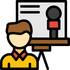 Journalism School Line Filled Icon