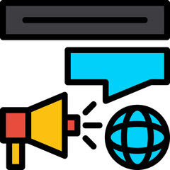 News Badge Line Filled Icon
