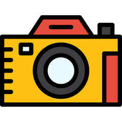 Camera Flash Line Filled Icon