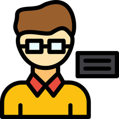 Journalist Glasses Line Filled Icon