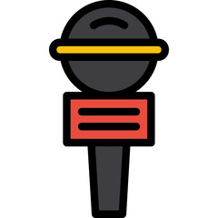 Reporter Microphone Line Filled Icon