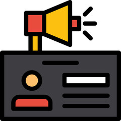 Reporter ID Card Line Filled Icon