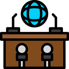 Press Room Line Filled Icon