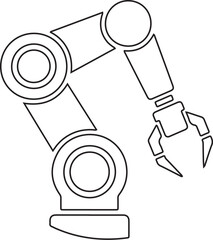 Industrial robot icon vector line art