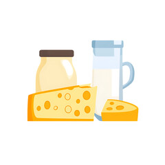 A dairy recipe note with cheese and milk, transparent background