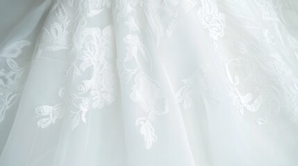 Obraz premium White lace fabric floral embroidery detail texture