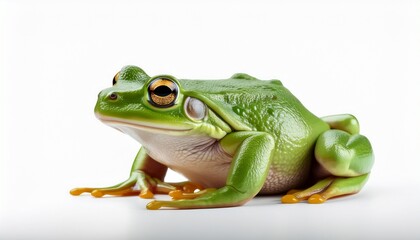 Fototapeta premium green frog on white isolate background
