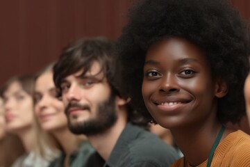 Obraz premium Multi-ethnic group of young professionals attending diversity and inclusion conference