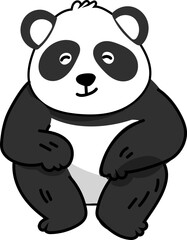 Smiling panda with big eyes, playful and welcoming cartoon