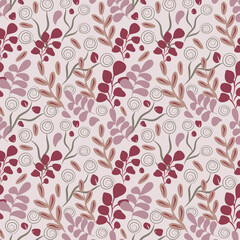 Botanical organic shapes seamless vector pattern