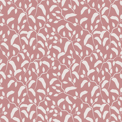 Fototapeta premium Botanical branch silhouette seamless vector pattern