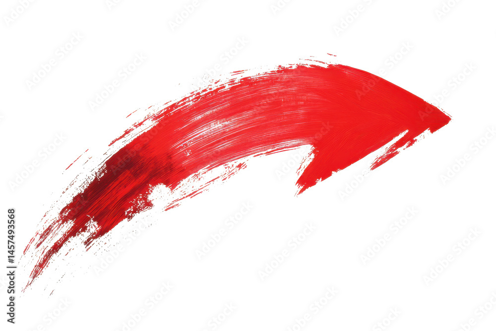 Poster a red abstract arrow swooshing across a black background with a dynamic and energetic design element