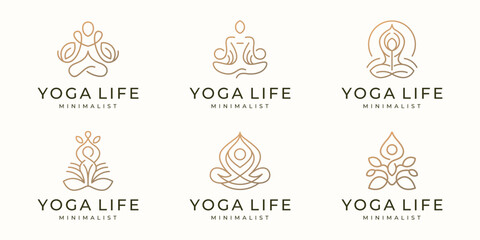 yoga life line logo abstract design. 