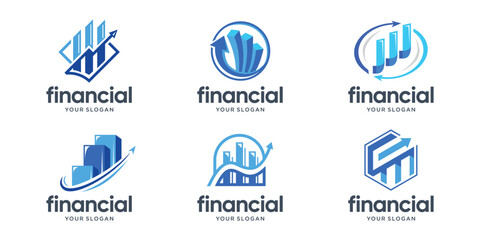 financial logo creative growth market business arrow sign symbol.