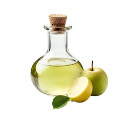 Bottle of Green Apple Ginger Elixir Isolated on Transparent Background