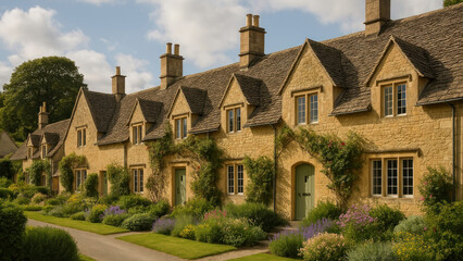 Fototapeta premium Charming English countryside cottages