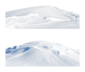 Serene Winter Hill Adorned with Delicate Powdery Snow Landscape, Isolated on Transparent Background