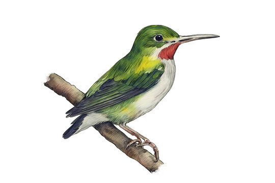 Jamaican Tody Bird Wall Art &ndash; Vintage Watercolor Bird Print, Exotic Tropical Bird Illustration, Rustic Nature Decor, Colorful Bird