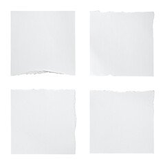 Torn Edges of White Paper Sheets for Creative Art Projects, Isolated on Transparent Background