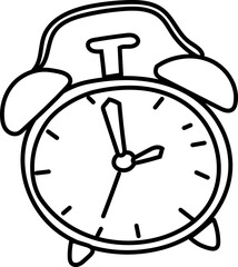 Alarm Clock Line Art Illustration for School Time Concepts
