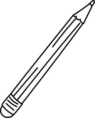 Classic Pencil Illustration in Monoline Style for Drawing
