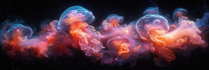 Jellyfish Swarm with Ocean Glow.
