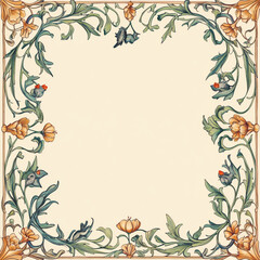 On one page, there is a decorative border that follows medieval illumination techniques, complete with lettering, arabesque flowers, and a blank center area.