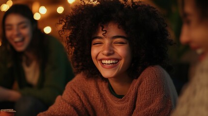 teen card game laugh group teen laughing while playing card game, pastel rug and group vibe