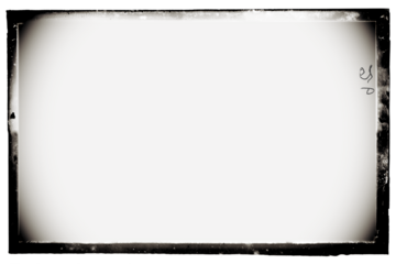 Antique photo film frame of a middle format camera with transparent background and vignetting (png image). Useful for design frame templates
