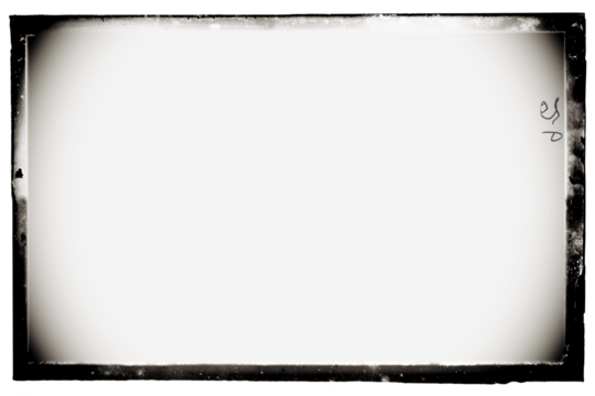 Antique photo film frame of a middle format camera with transparent background and vignetting (png image). Useful for design frame templates
