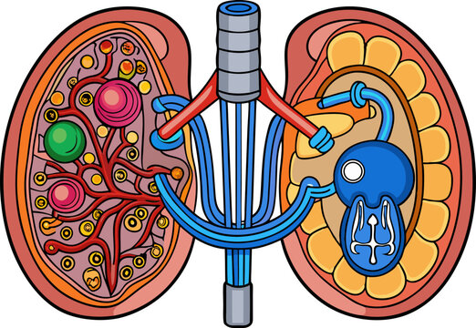 how peritoneal dialysis works, including placement of catheter, dialysate inflow, and drainage from the peritoneal cavity diagram hand drawn schematic vector illustration