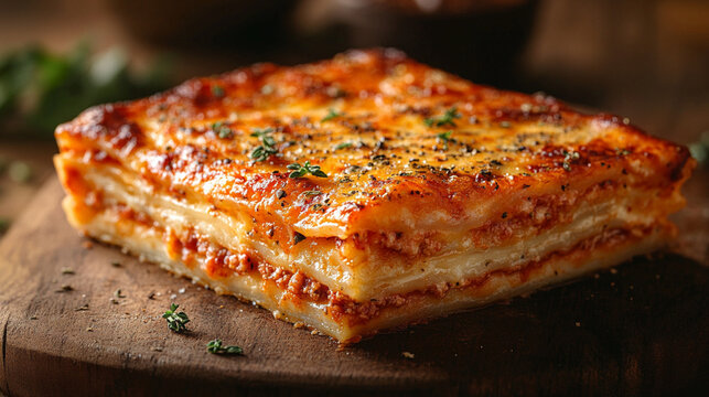 Delicious, Homemade Lasagna A Close-Up View