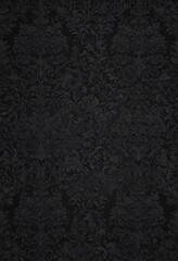 Intricate black damask wallpaper, seamless gothic floral vines , gothic style, texture, elegant pattern