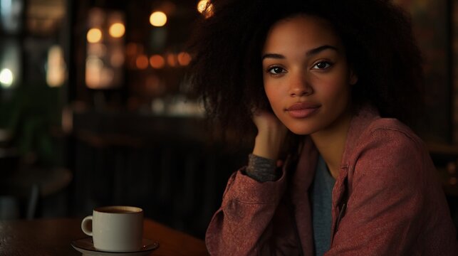 fashionable woman coffee urban cafe fashionable woman posing in a trendy caf� with a coffee cup, showcasing a chic urban outfit