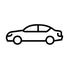 Naklejka premium Outline of a car in black on white background